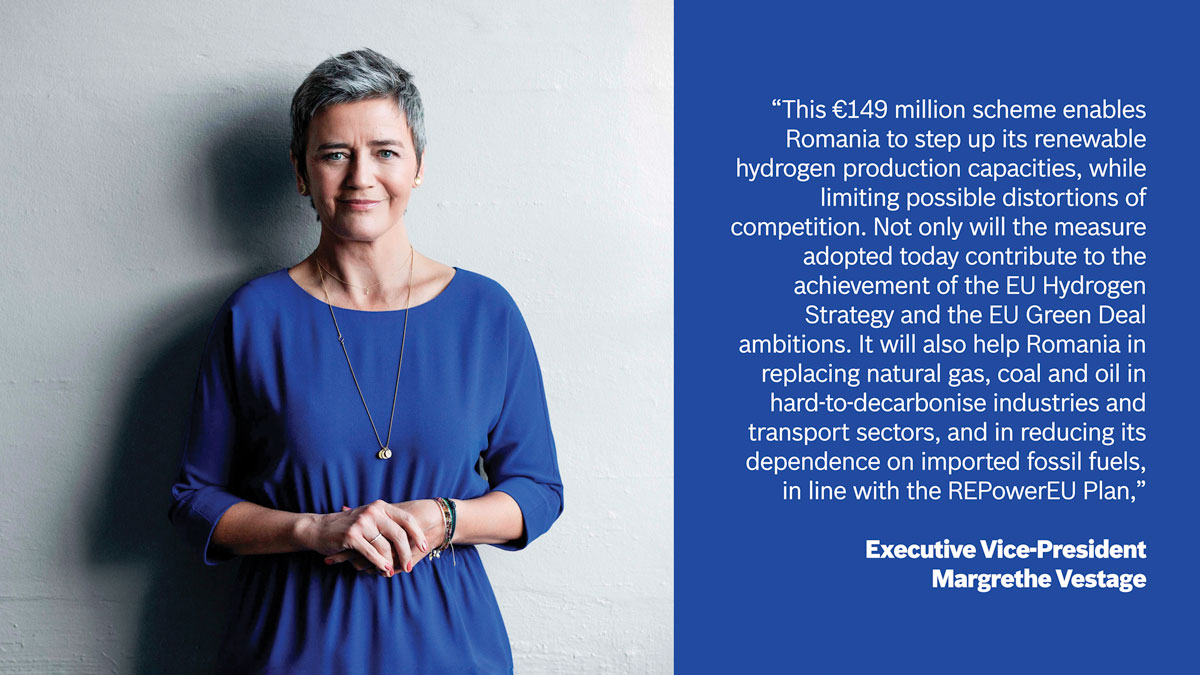 EUR-149mn-to-Support-Renewable-Hydrogen-Production-in-Romania---Margrethe-Vestager