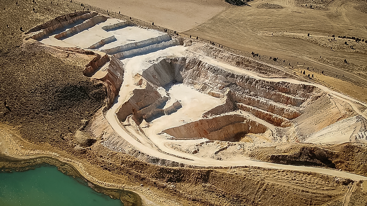 An open phosphate mine.